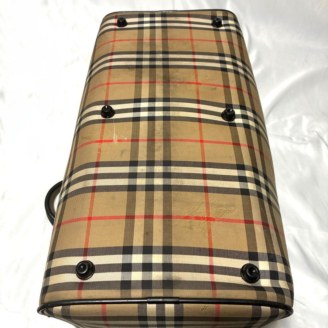 Burberrys ボストンバッグ 大容量 ノバチェック ブラック×ベージュ