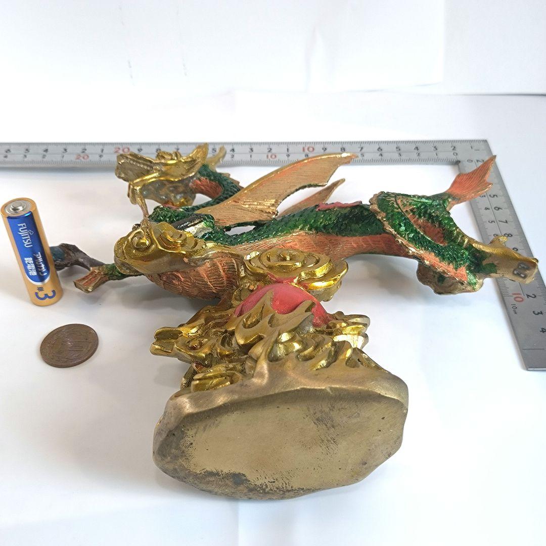 【強運、縁起物】銅製　飛龍、龍神　フライングドラゴン　中国、伝説　工芸品　置物