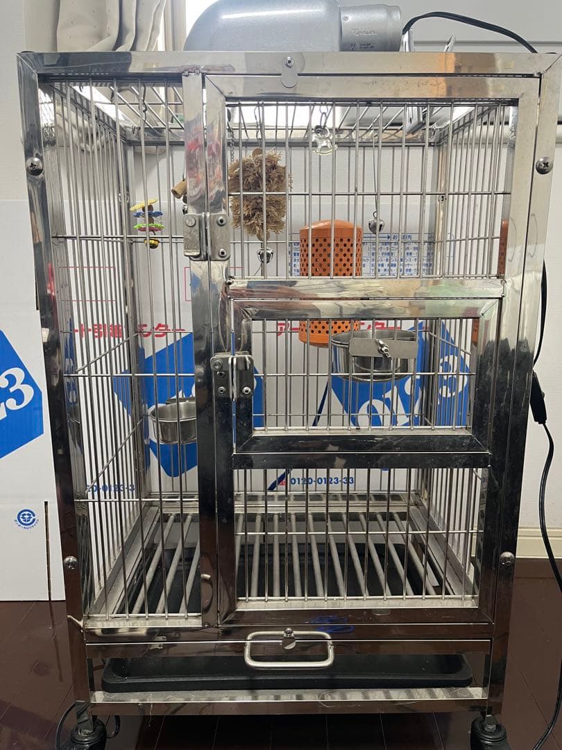 えとぴりかオリジナル　大型ステンレススチール鳥かごSLPC75