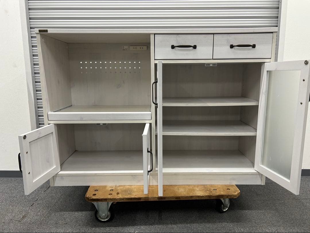 佐藤産業 LUFFY レンジボード レンジ台LU80-120L 木製食器棚