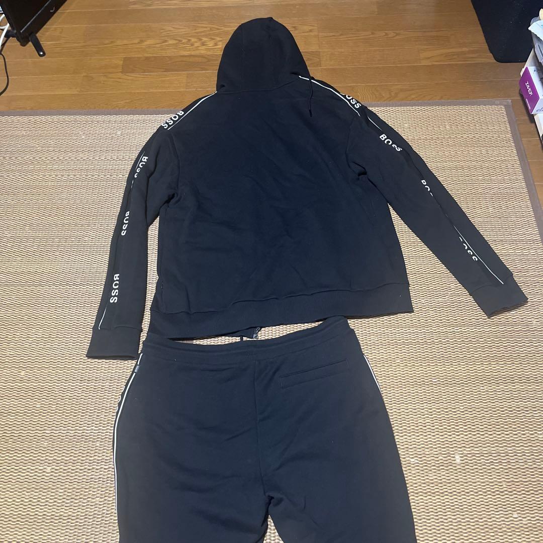 HUGO BOSS 裏起毛 サイドロゴ フルジップ パーカー セットアップ