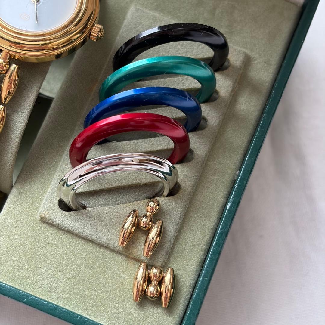 箱・ギャランティ・説明書付き！GUCCI■チェンジベゼル　レディースウォッチ