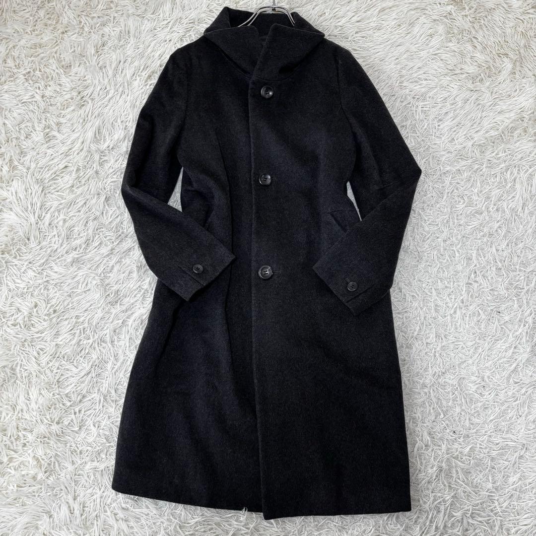 GALERIE VIE✨カシミヤ100 ロングコートショールカラー　ダークグレー