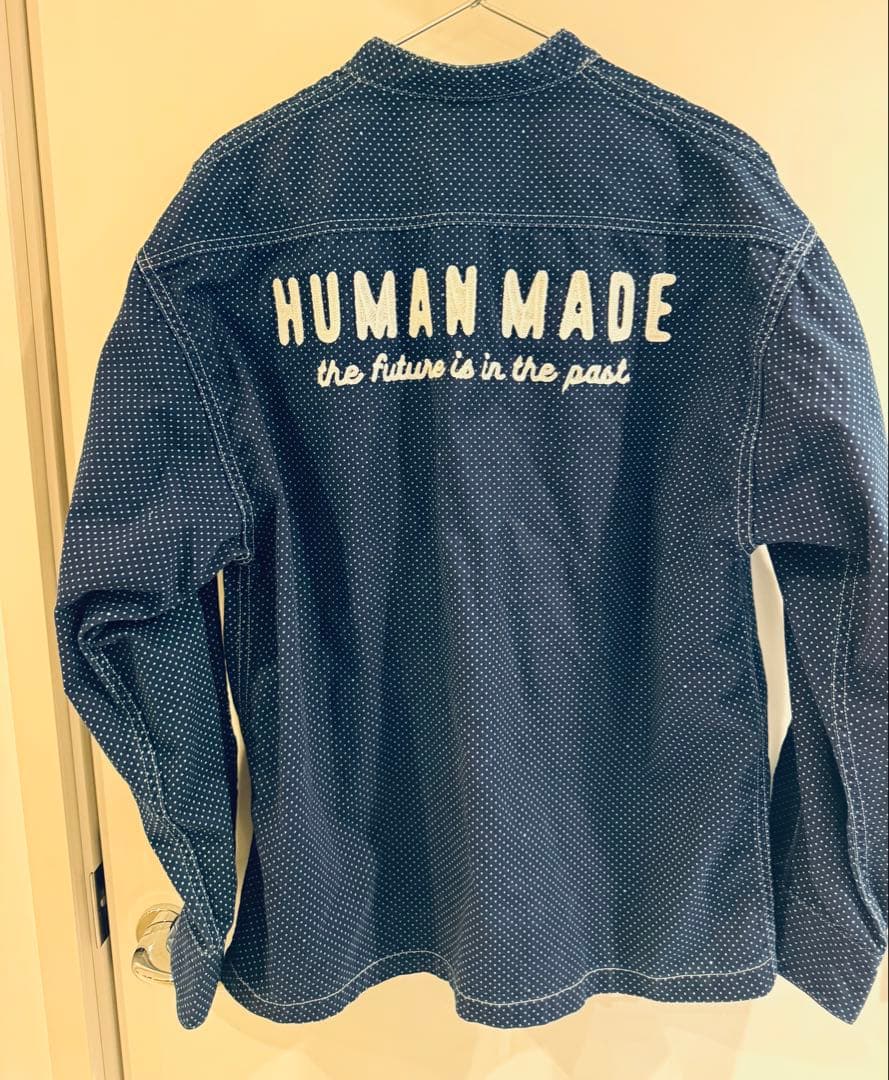 トップス HUMAN MADE INDIGO STAND COLLAR SHIRT