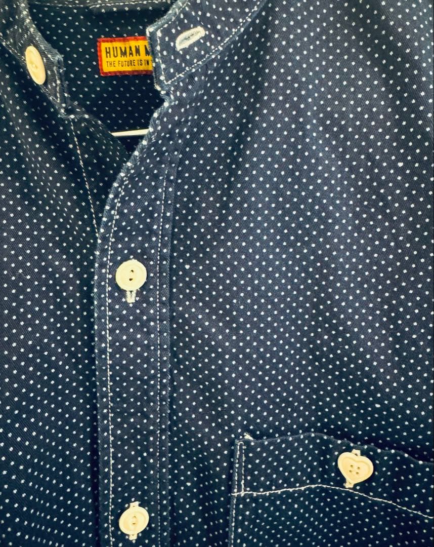 トップス HUMAN MADE INDIGO STAND COLLAR SHIRT