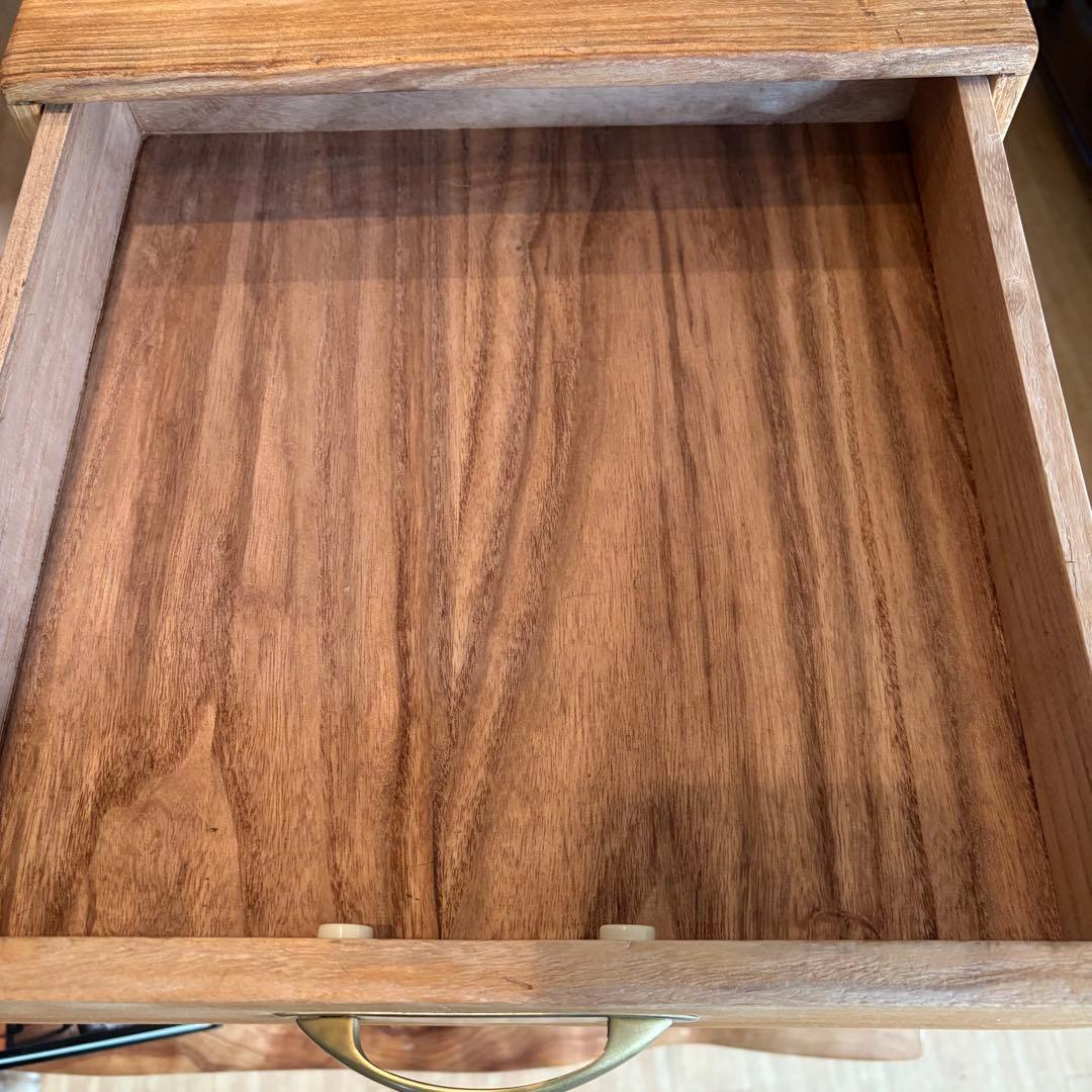 【ビンテージ木製4段チェスト】総無垢材×蜜蝋×金属取手 引き出し収納