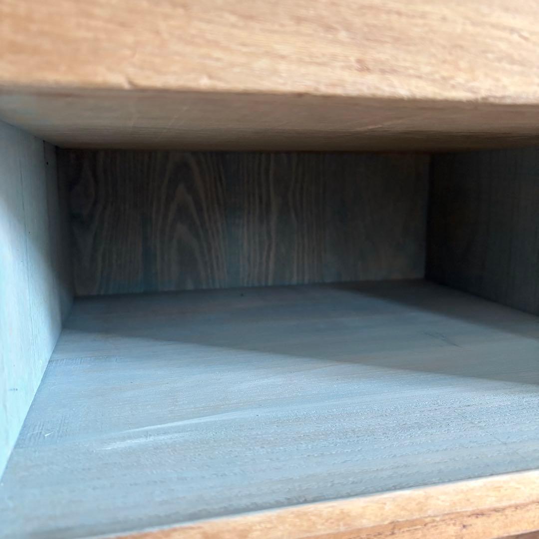 【ビンテージ木製4段チェスト】総無垢材×蜜蝋×金属取手 引き出し収納