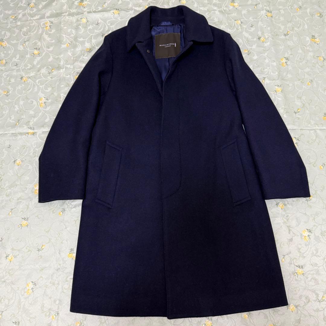 正規品 マッキントッシュロンドン ウールステンカラーコート（ネイビー） 極美品