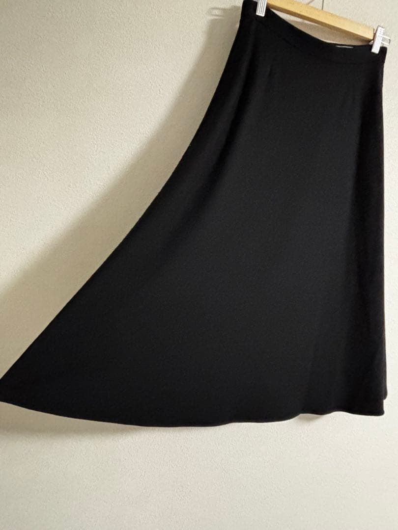 theory luxeセオリー黒ブラック フレアスカート ウールスカートSサイズ