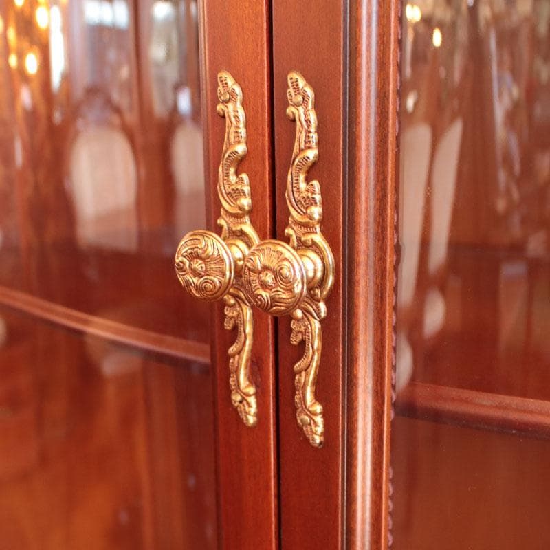 象嵌 ガラスキャビネット イタリア製 飾り棚 猫脚 602-142