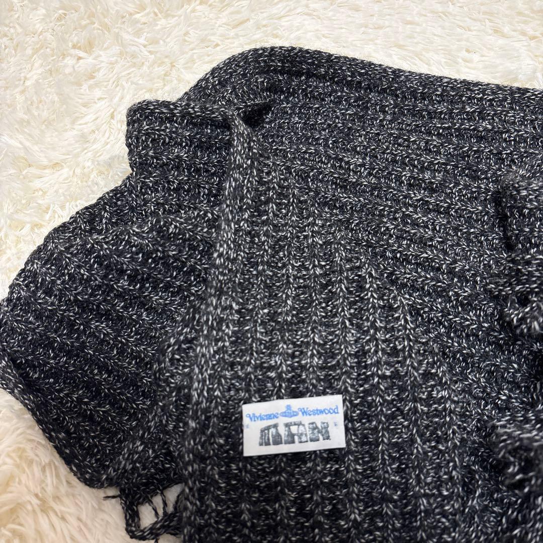 ▪️ Vivienne Westwood マフラー　ダークグレー系　編み込み