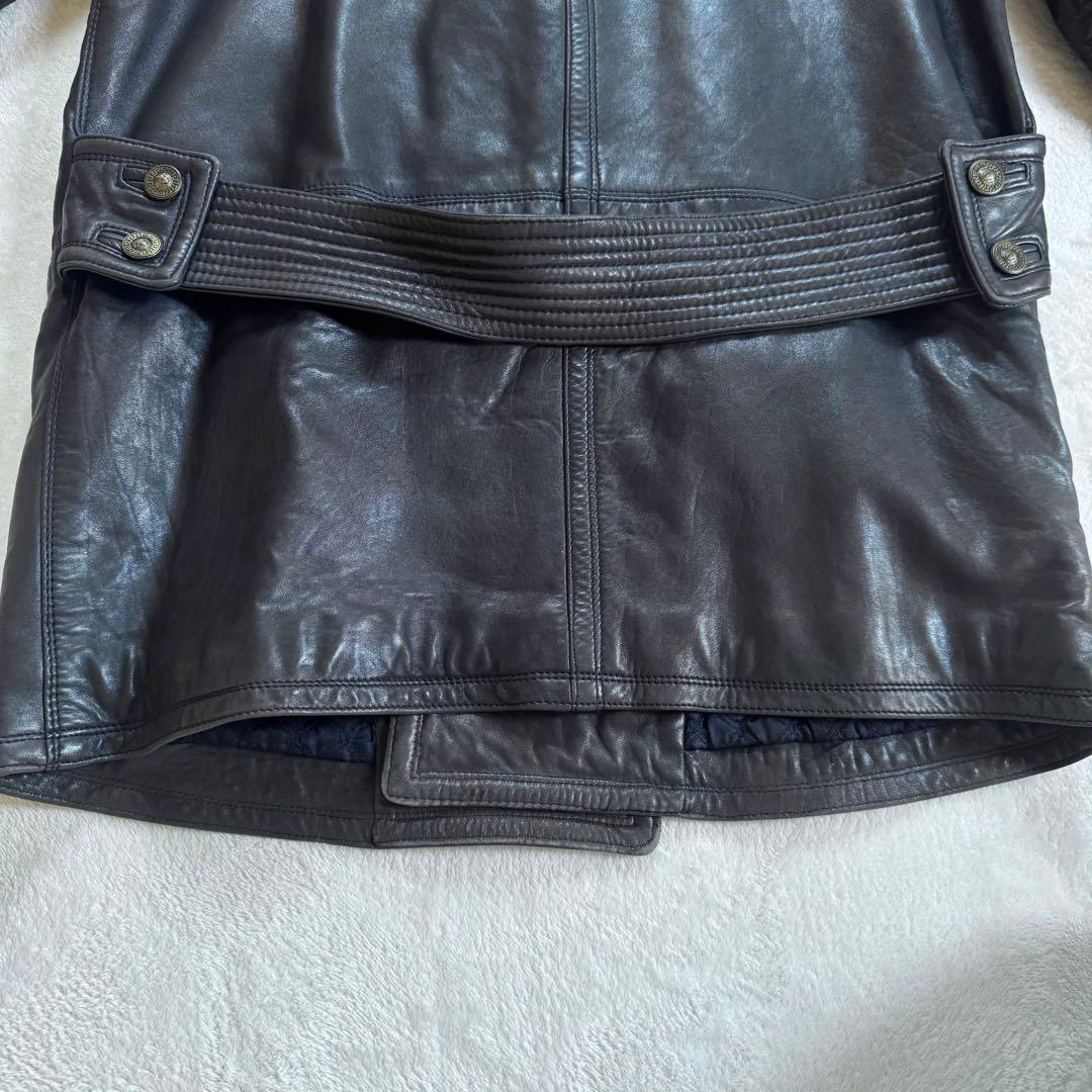 GIANNI VERSACE レザートレンチコート ダブル ロング丈　メデューサ