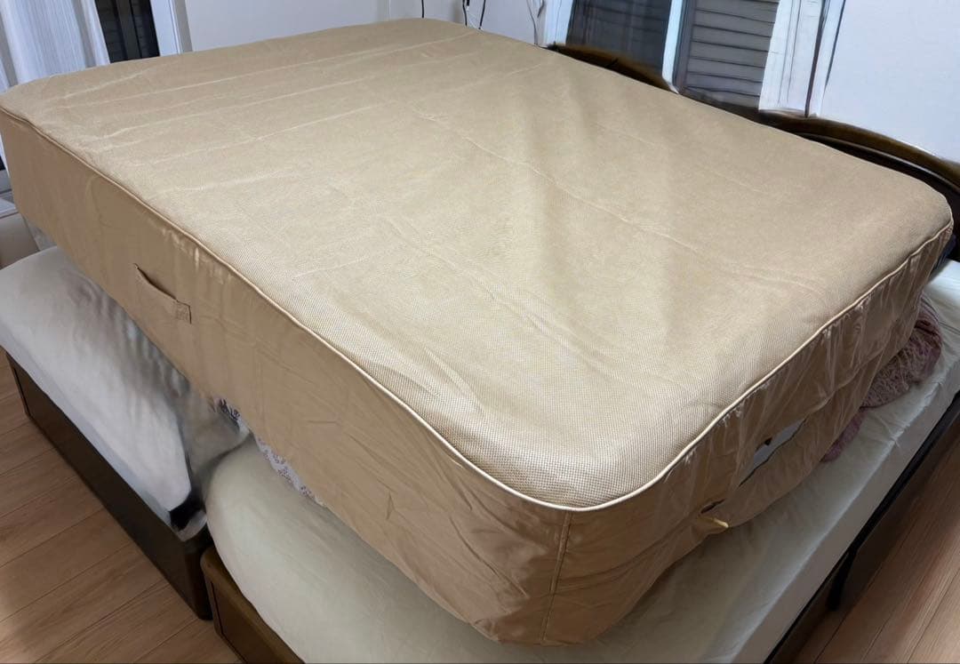 【開封確認のみ】coody エアベッド AIR BLOCK ダブルサイズベージュ