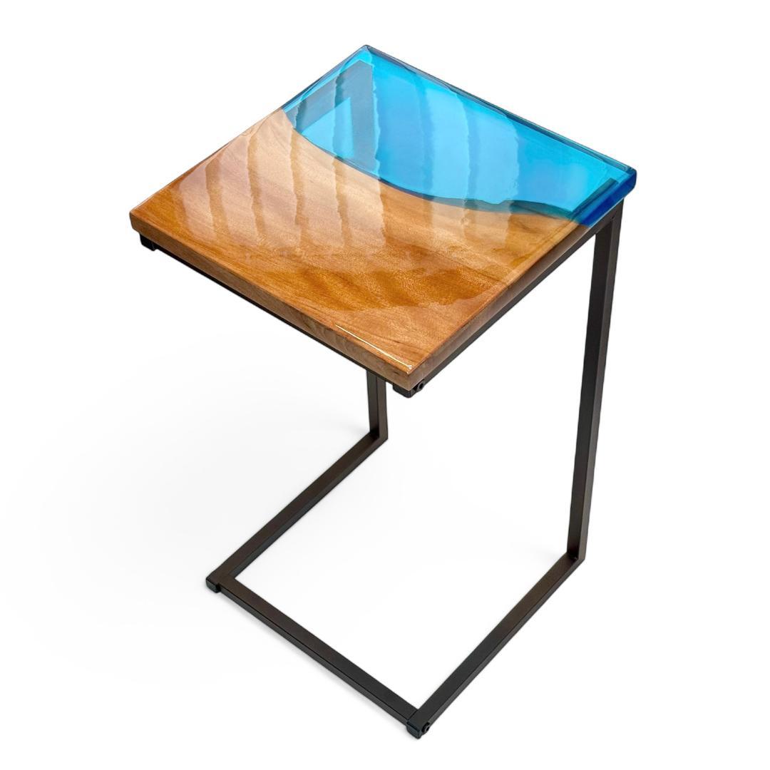 サイドテーブル レジン アイアン 木製 コの字 おしゃれ ミニ 一枚板 北欧