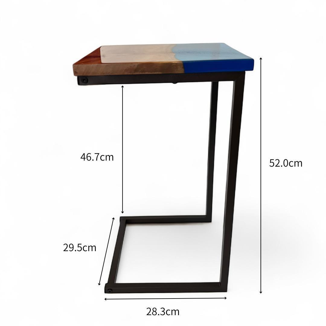 サイドテーブル レジン アイアン 木製 コの字 おしゃれ ミニ 一枚板 北欧