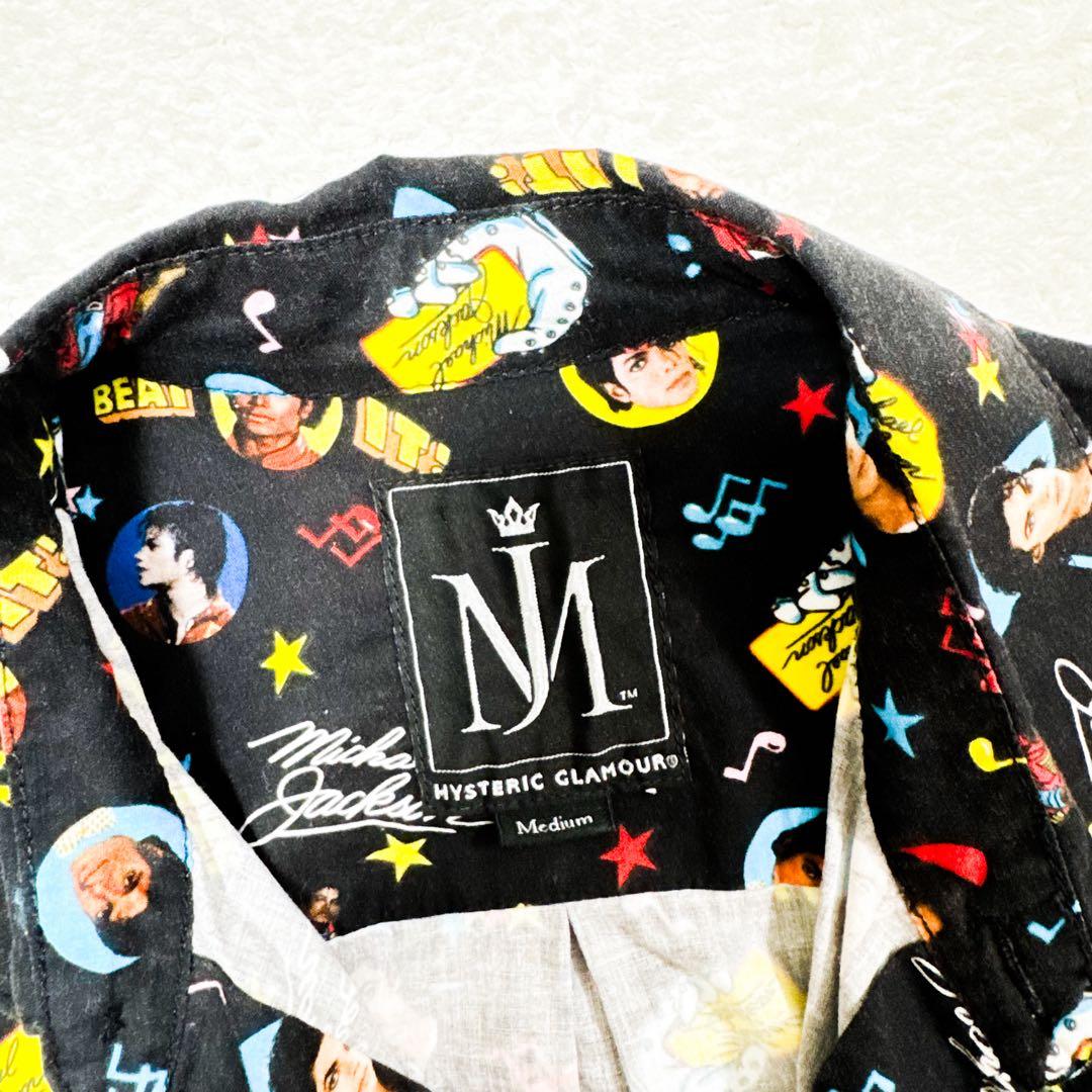 美品 ヒステリックグラマー マイケルジャクソン 総柄 半袖シャツ ブラック M