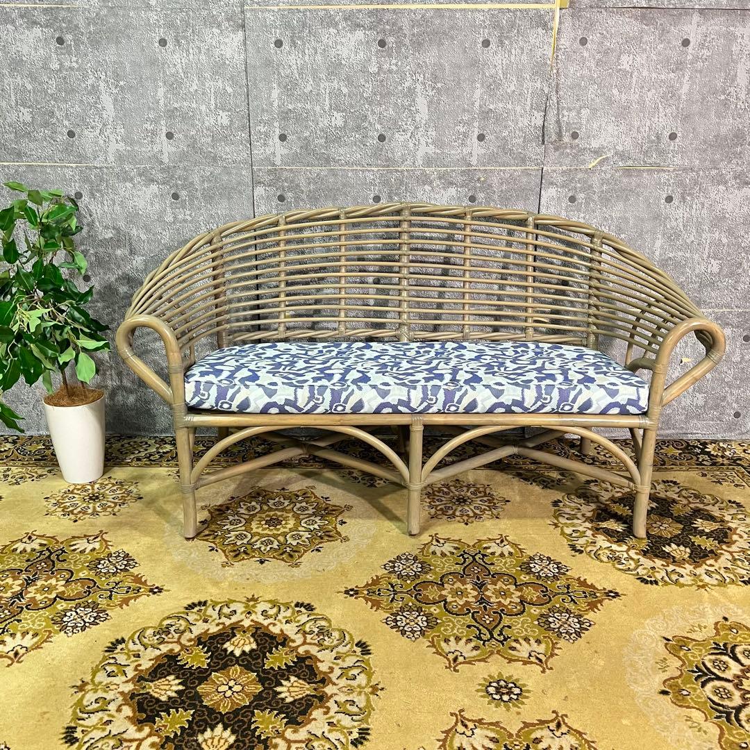 ꧁カサブランカ꧂ CASABLANCA 2人掛けソファ 2Pソファ ラタン 籐