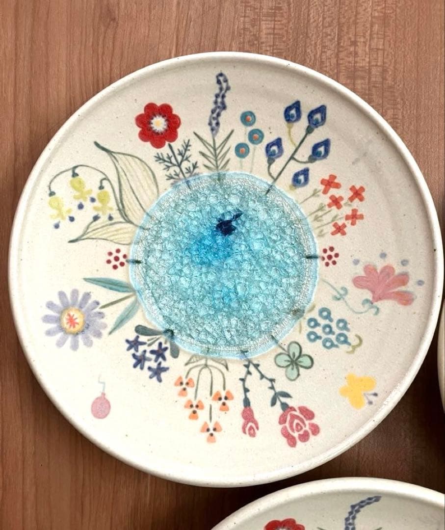 【未使用品】アゴペラボ 湖に魚が泳ぐお皿3枚セット