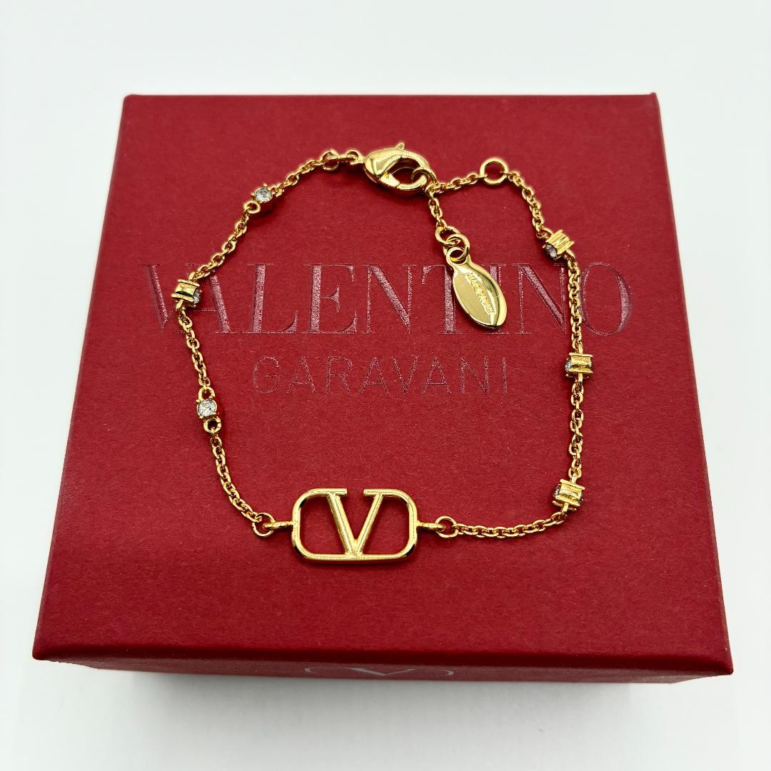 新品未使用！送料込み★VALENTINO★Vロゴ クリスタル ブレスレット