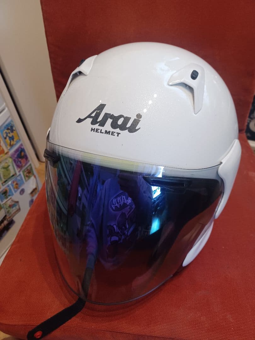 アライ　MZ-F XL ホワイトミラーシールド　ノーマルシールド付き