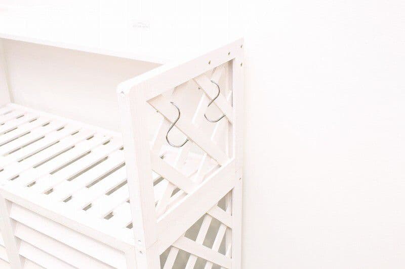 棚付き木製室外機カバー　ダークブラウン