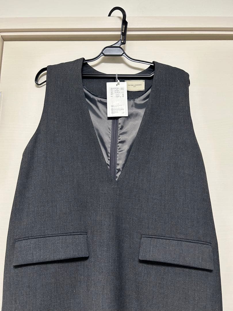 ユナイテッドアローズ ジャンバースカート　ダークグレー　36 未使用タグ付