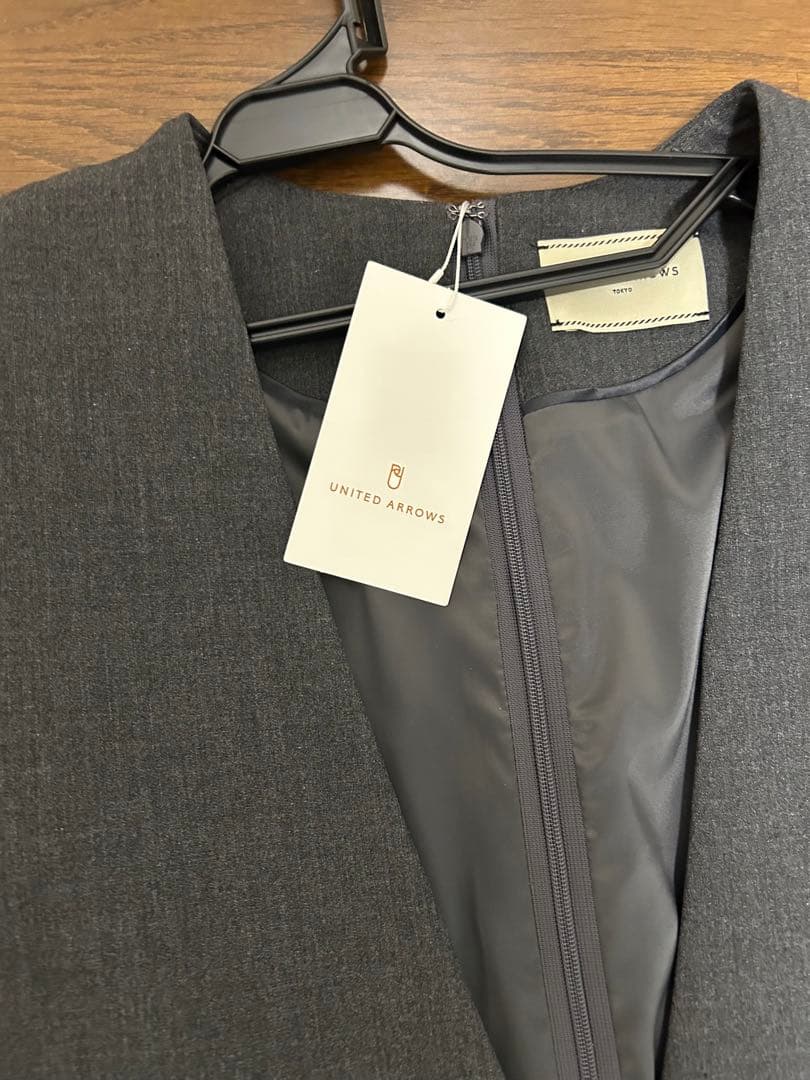ユナイテッドアローズ ジャンバースカート　ダークグレー　36 未使用タグ付