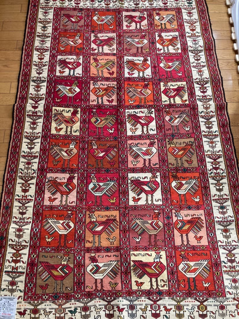 【在庫一掃セール】アルデビル キリム シルク 197cm×117cm