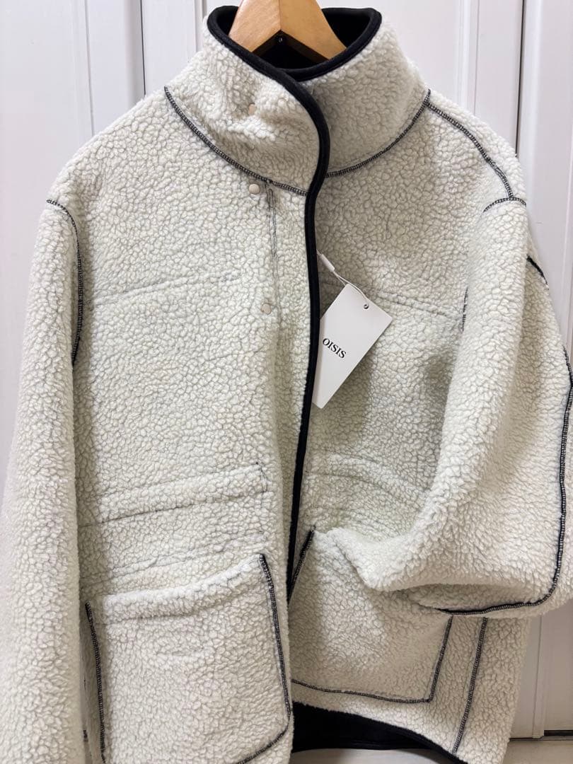 ボアジャケット ブラック・ホワイト・ムートン