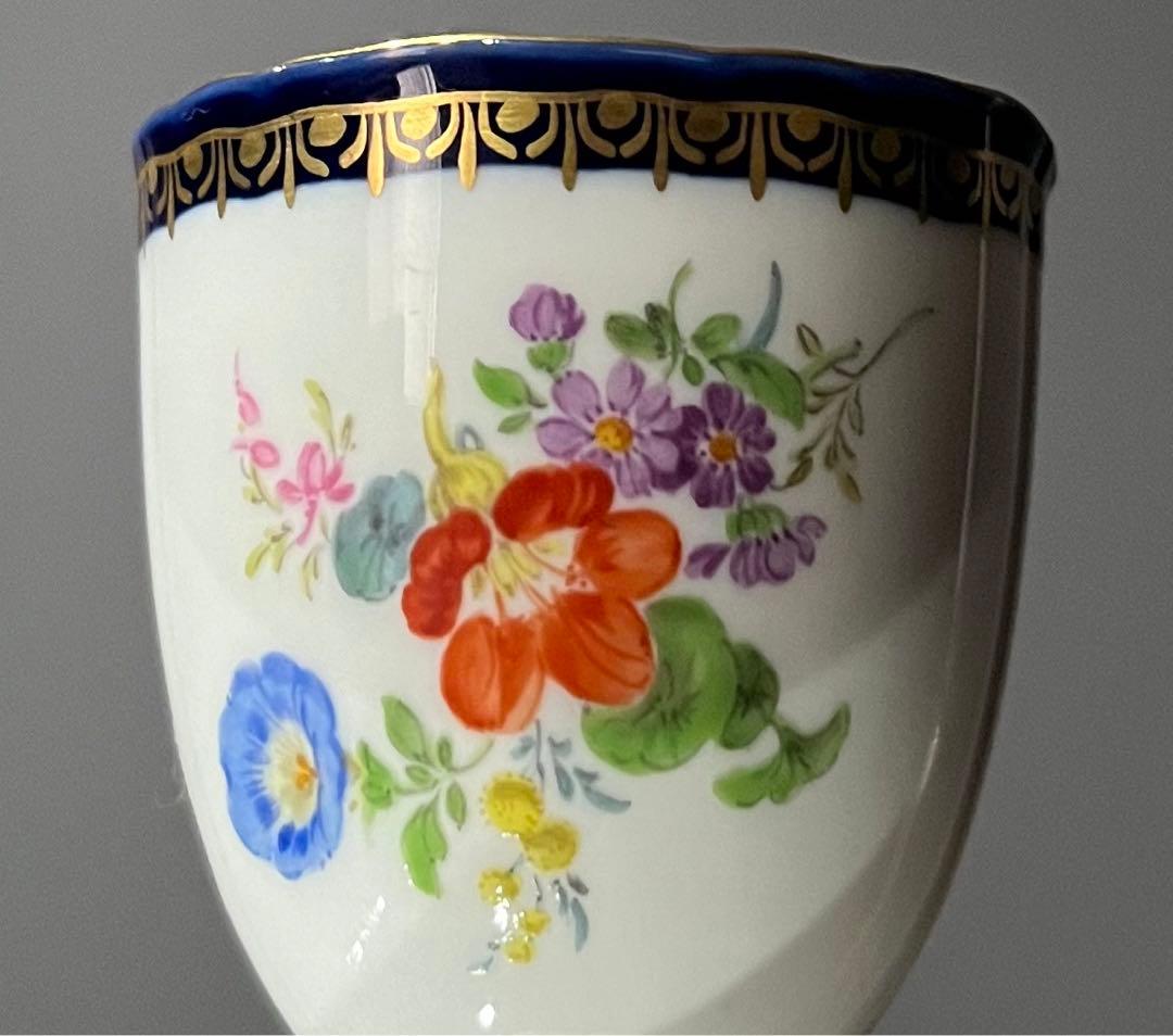 Meissenマイセン/※1級品 Ａカンテ 金彩フラワー エッグスタンド　B