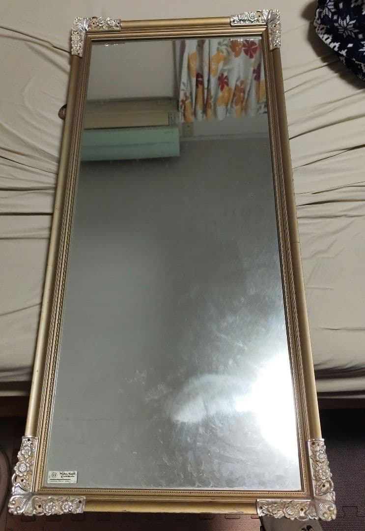 村上鏡堂 大型姿見鏡 ゴールド　アンティーク　長方形