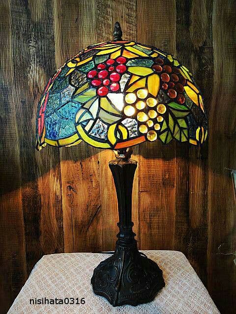 新品　運気が上がるブドウ柄　卓上ランプ