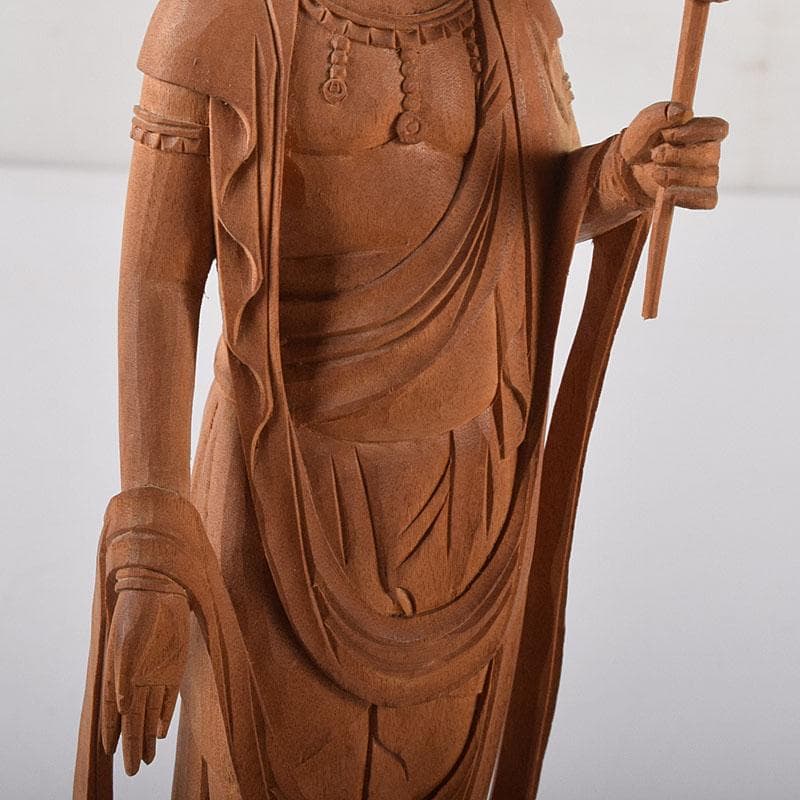 さとだい 武藤英一作　白檀彫　聖観音菩薩像　仏像　置物　共箱　M7615C