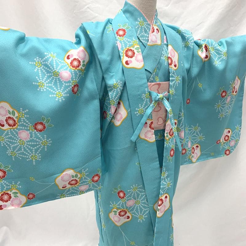 602ag3■節句 卒園式 七歳 八歳 着物&袋帯&羽織 アンサンブル■良好