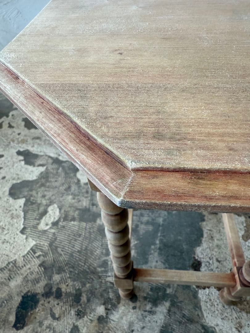 ビンテージ　八角形サイドテーブル　フラワースタンド　花台　剥離