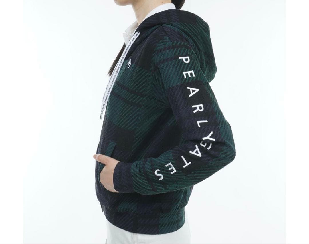 値下げ！PEARLY GATES チェック柄ジャガード スウェットフーデイ