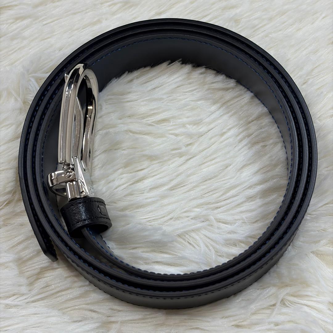 【新品同様】モンブラン レザーベルト 10FAP 本革 5ホール 黒 ビジネス