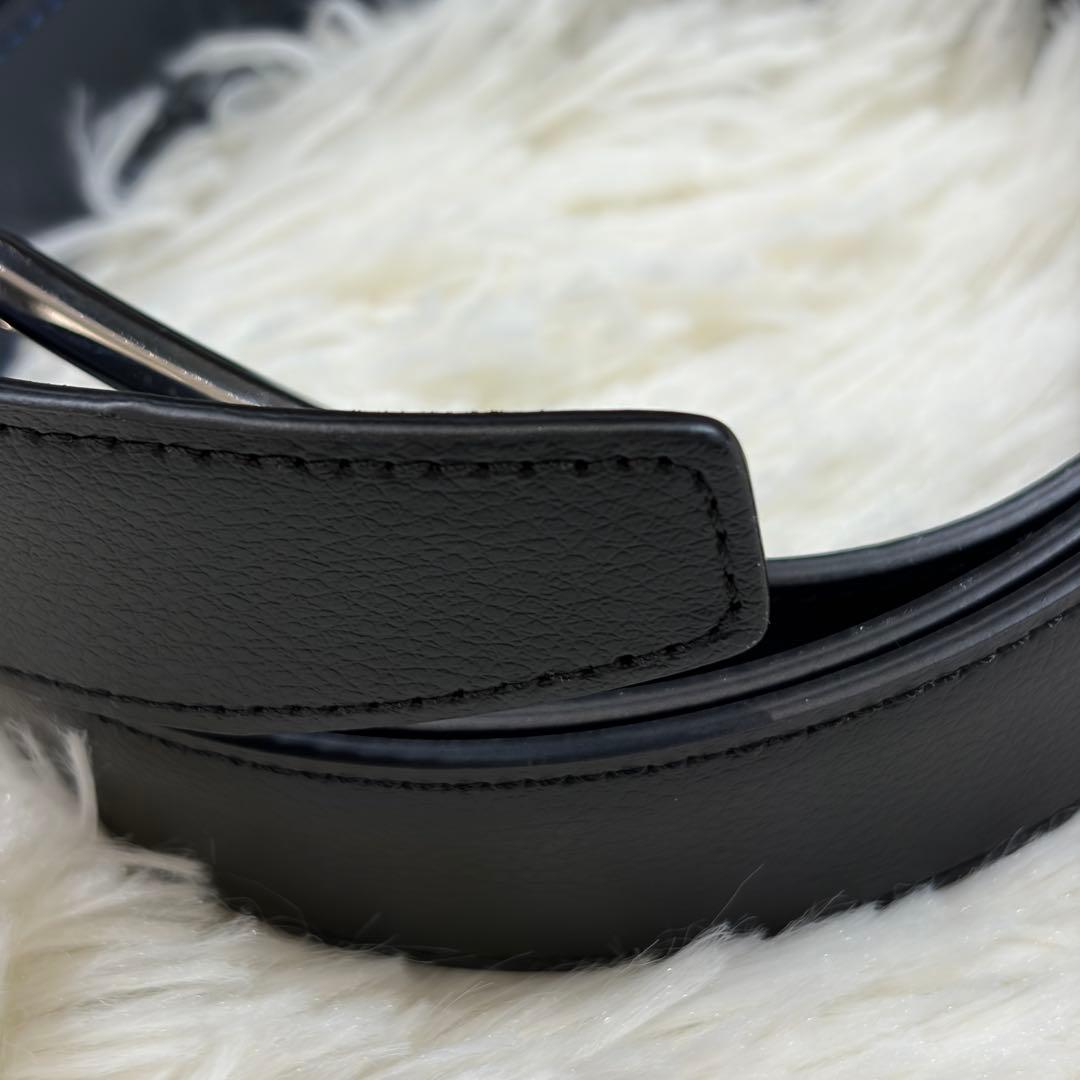 【新品同様】モンブラン レザーベルト 10FAP 本革 5ホール 黒 ビジネス