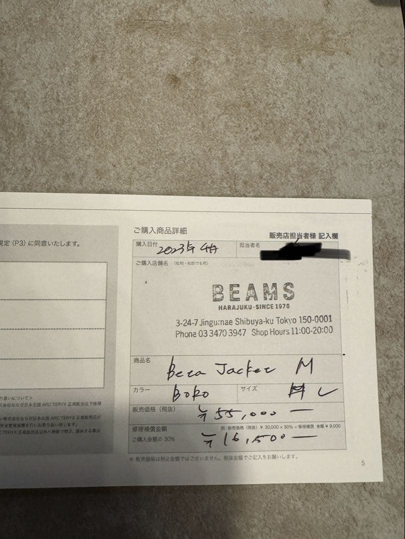 ビームス別注 ARC'TERYX × Beams Beta Jacket L