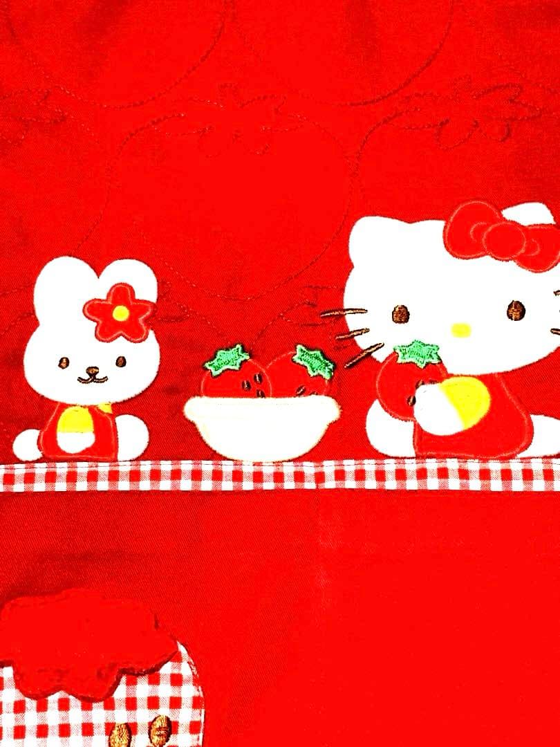2006年製ハローキティ エプロン 赤刺繍 Sanrioサンリオ
