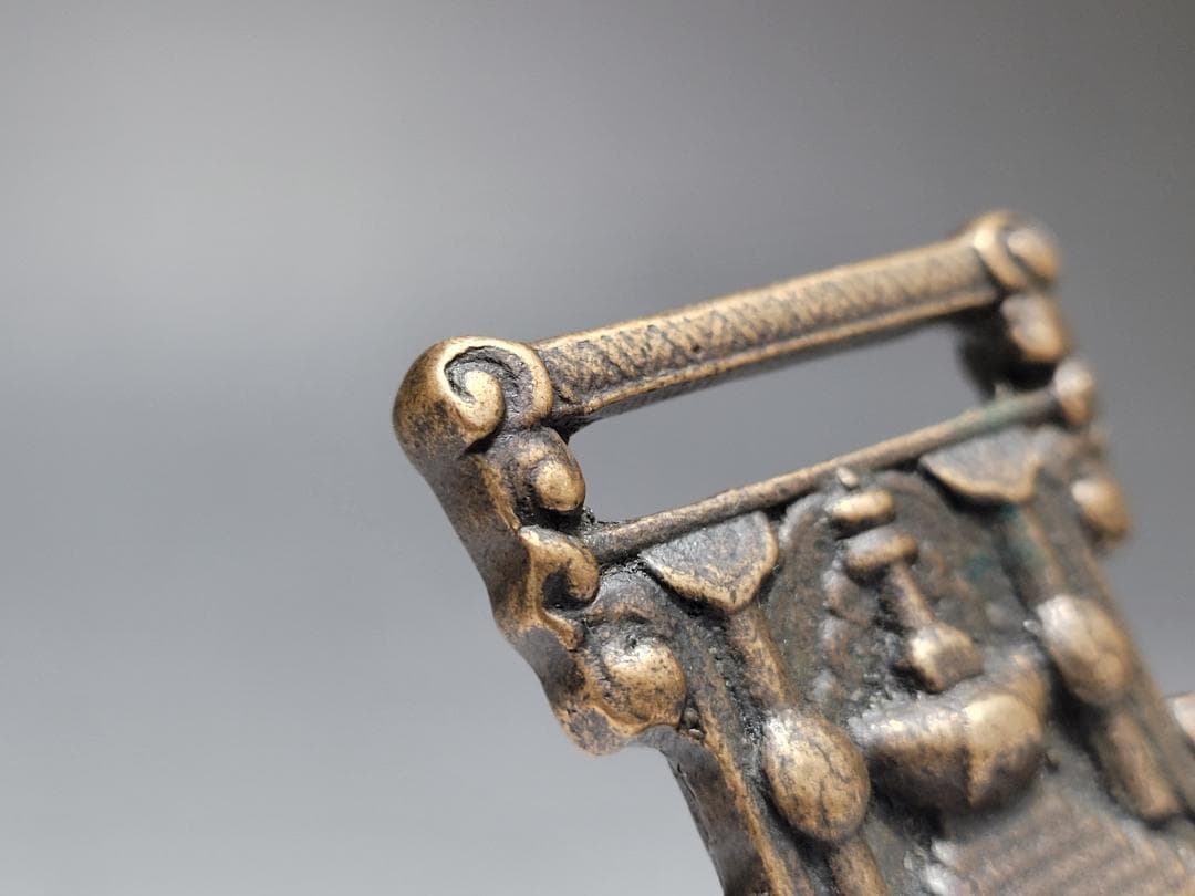 銅製 仏塔紋 天鐵 トクチャ 護身装身具 チベット 仏教文物 幅約4cm