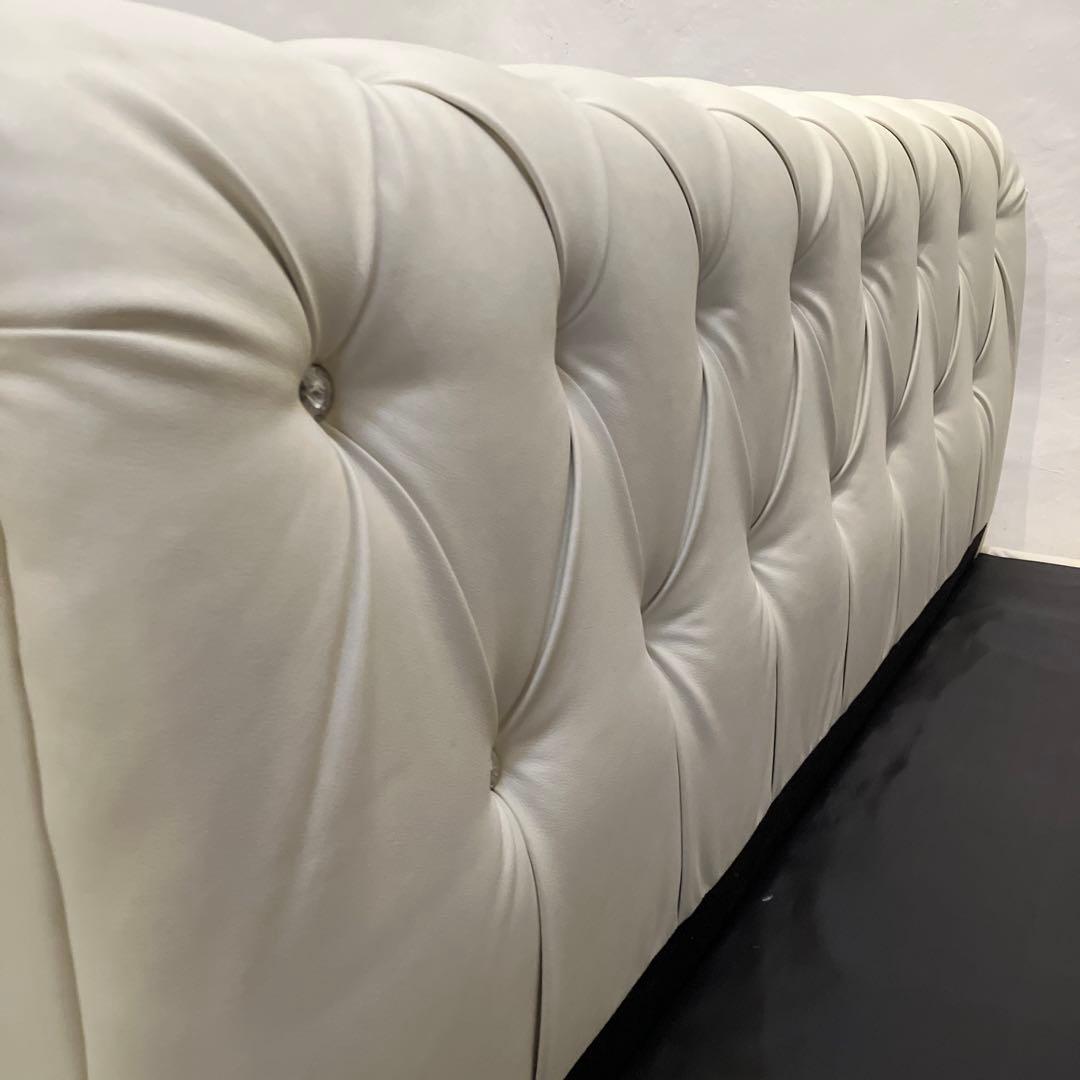 横須賀市引取　ギャルソンシリーズ ビジュー付きフェイクレザーダブルベッド