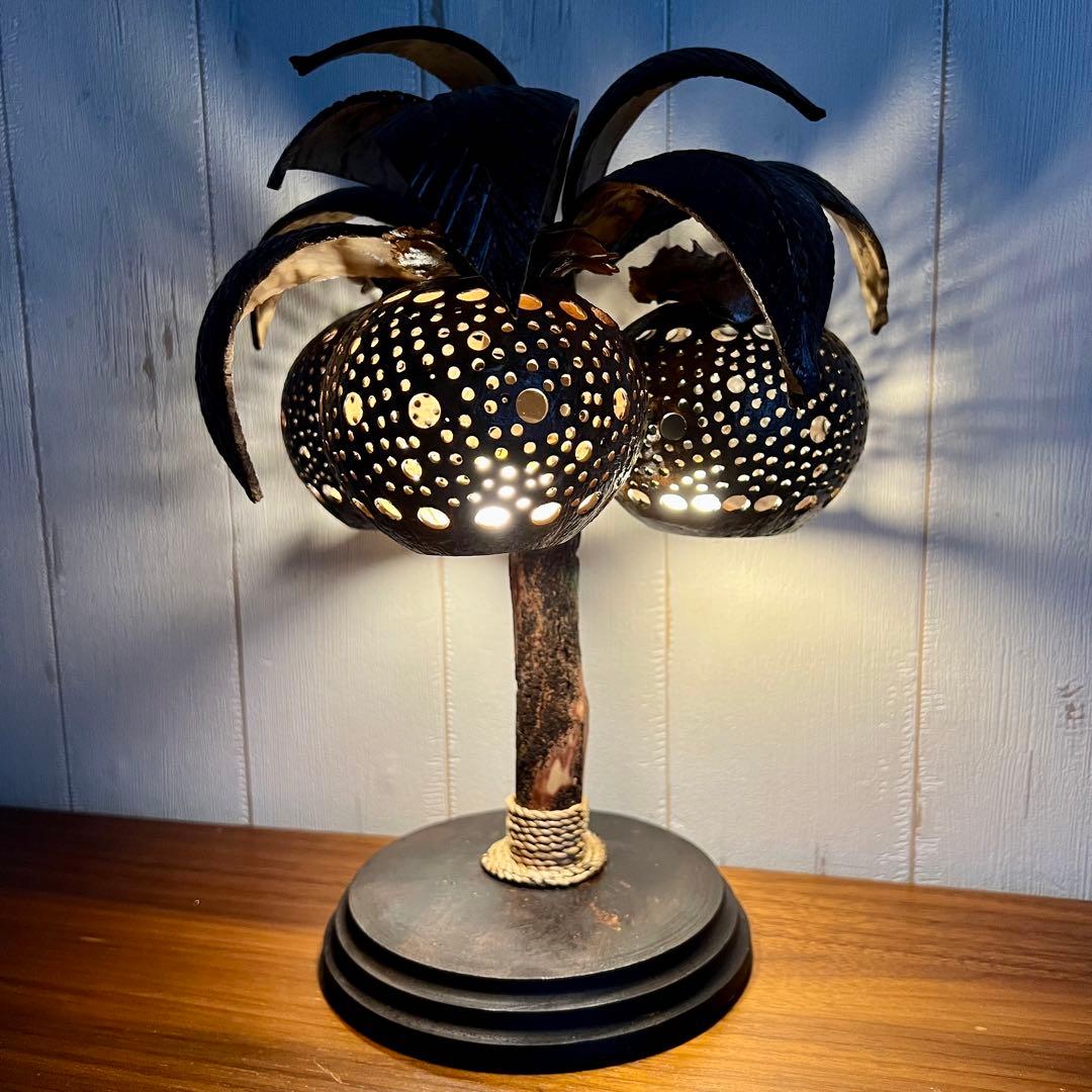 ヤシの木ライト① ヤシの木ランプ ココナッツライト ココナッツランプ 卓上ライト