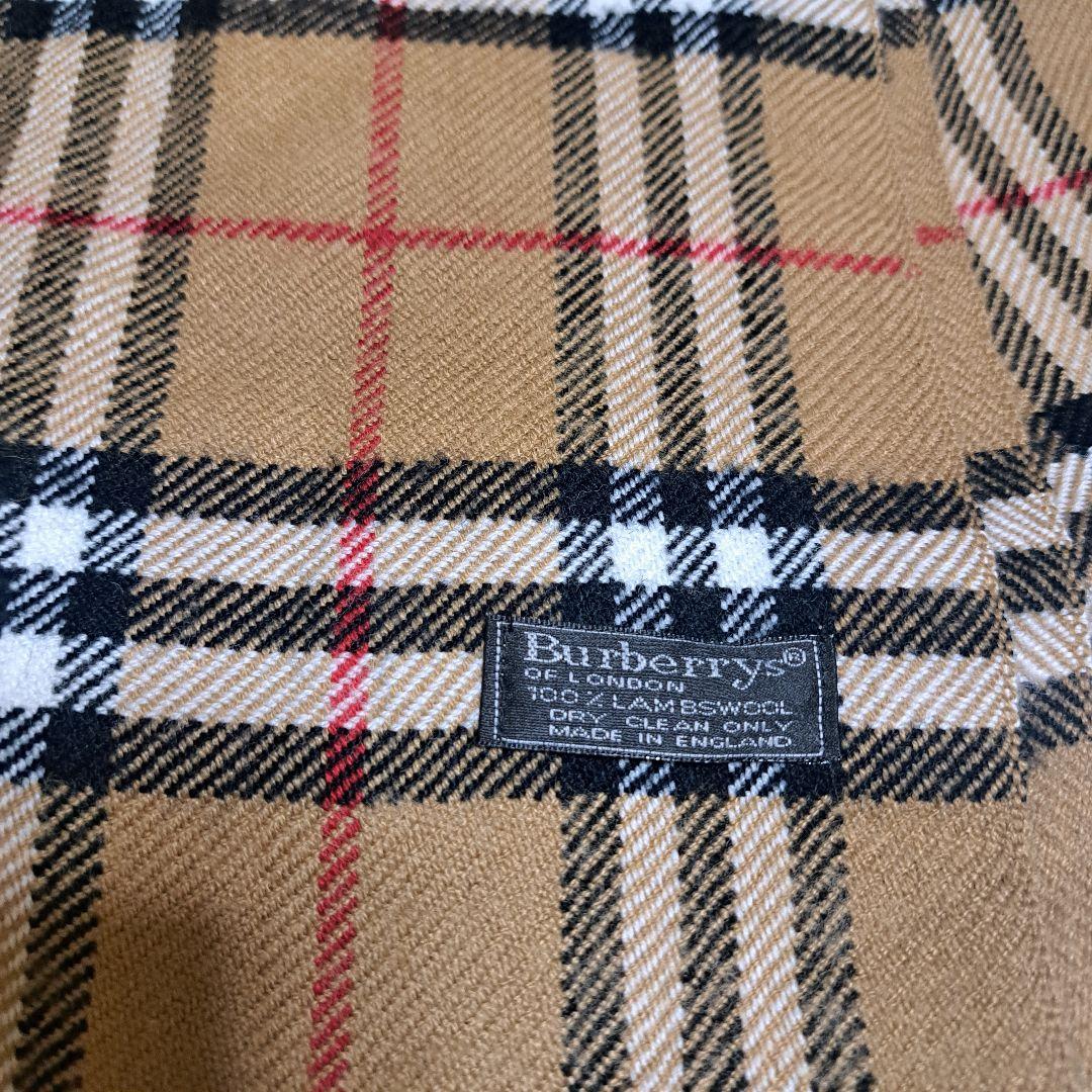 美品Burberry マフラーノバチェックウール100%ブラウン