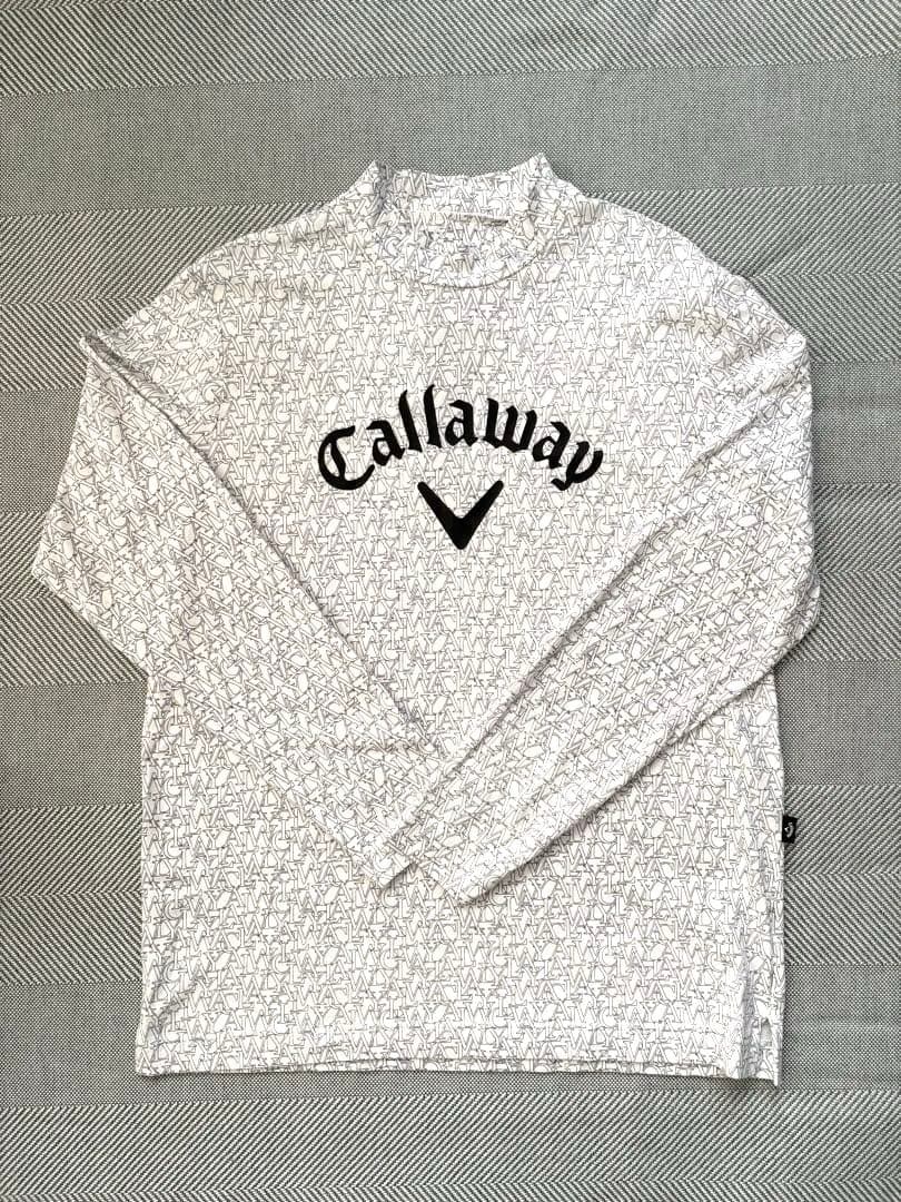 【新品】Callaway 長袖シャツ ホワイト/グレー　モックネック