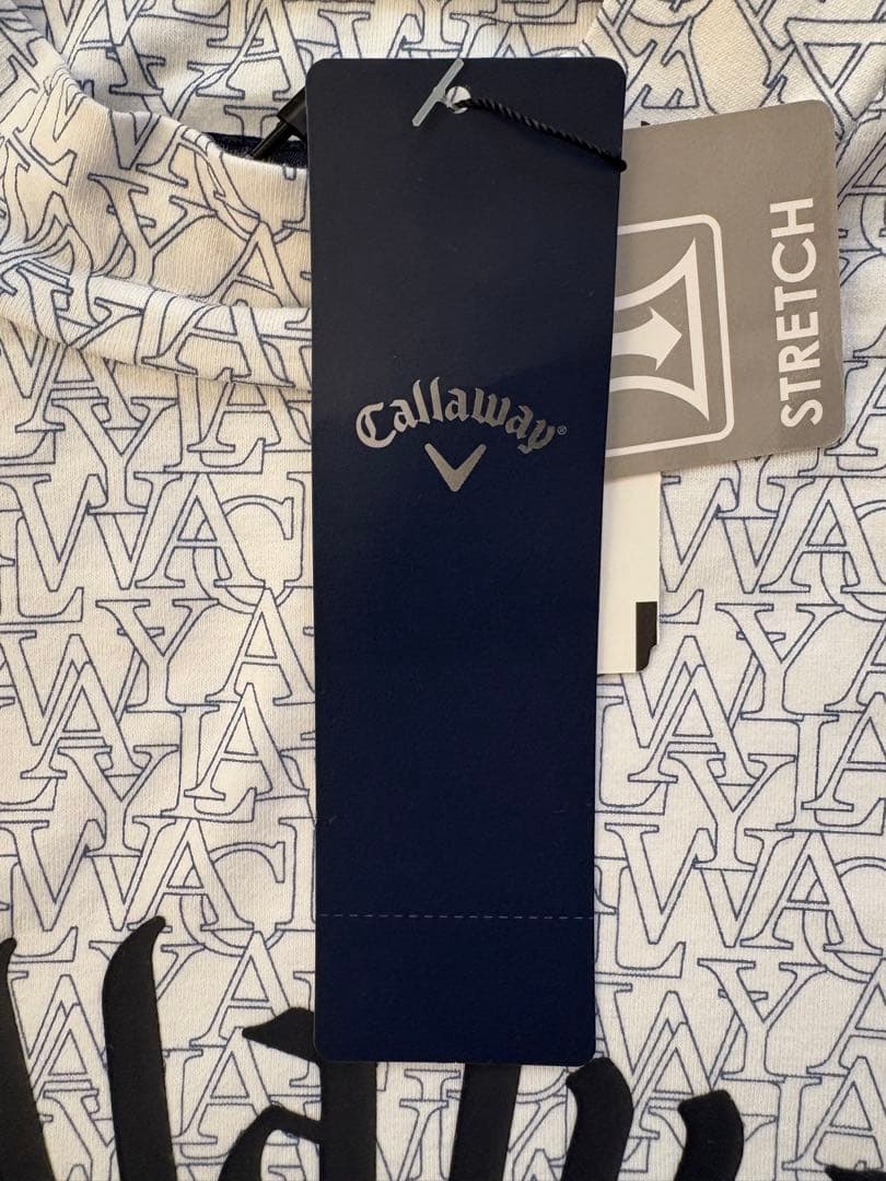 【新品】Callaway 長袖シャツ ホワイト/グレー　モックネック
