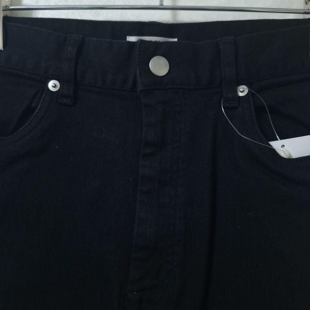 新品 エディットフォー ルル ハイウエスト ブラック ストレートデニム 美脚