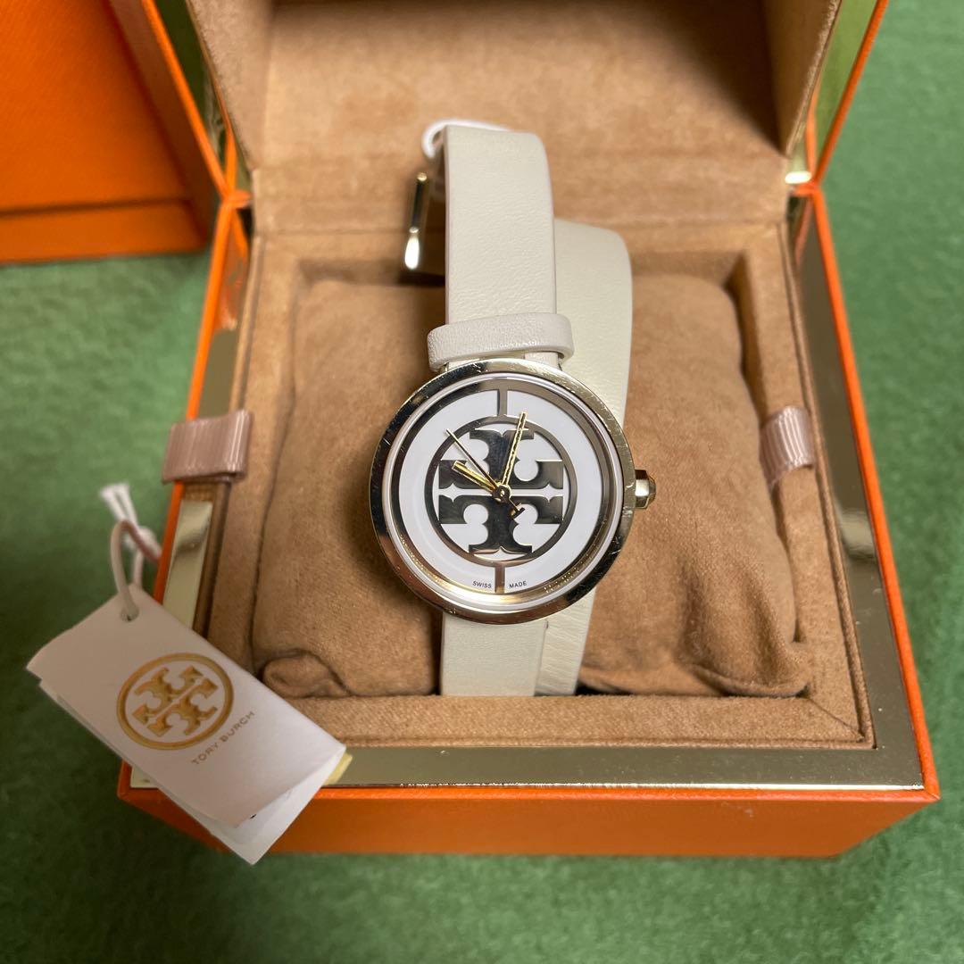 【美品】TORY BURCH トリーバーチ 腕時計 レザー スイス製 箱付き