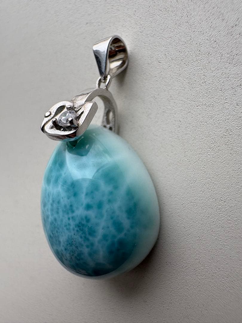 天然石ラリマー ペンダント シルバー９２５ベイル　No.10