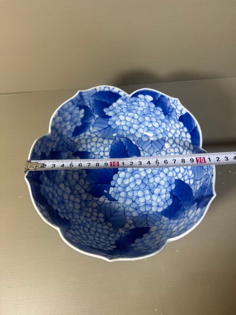 2599 香蘭社　紫楊柄　果実文　花型　深鉢　時代物